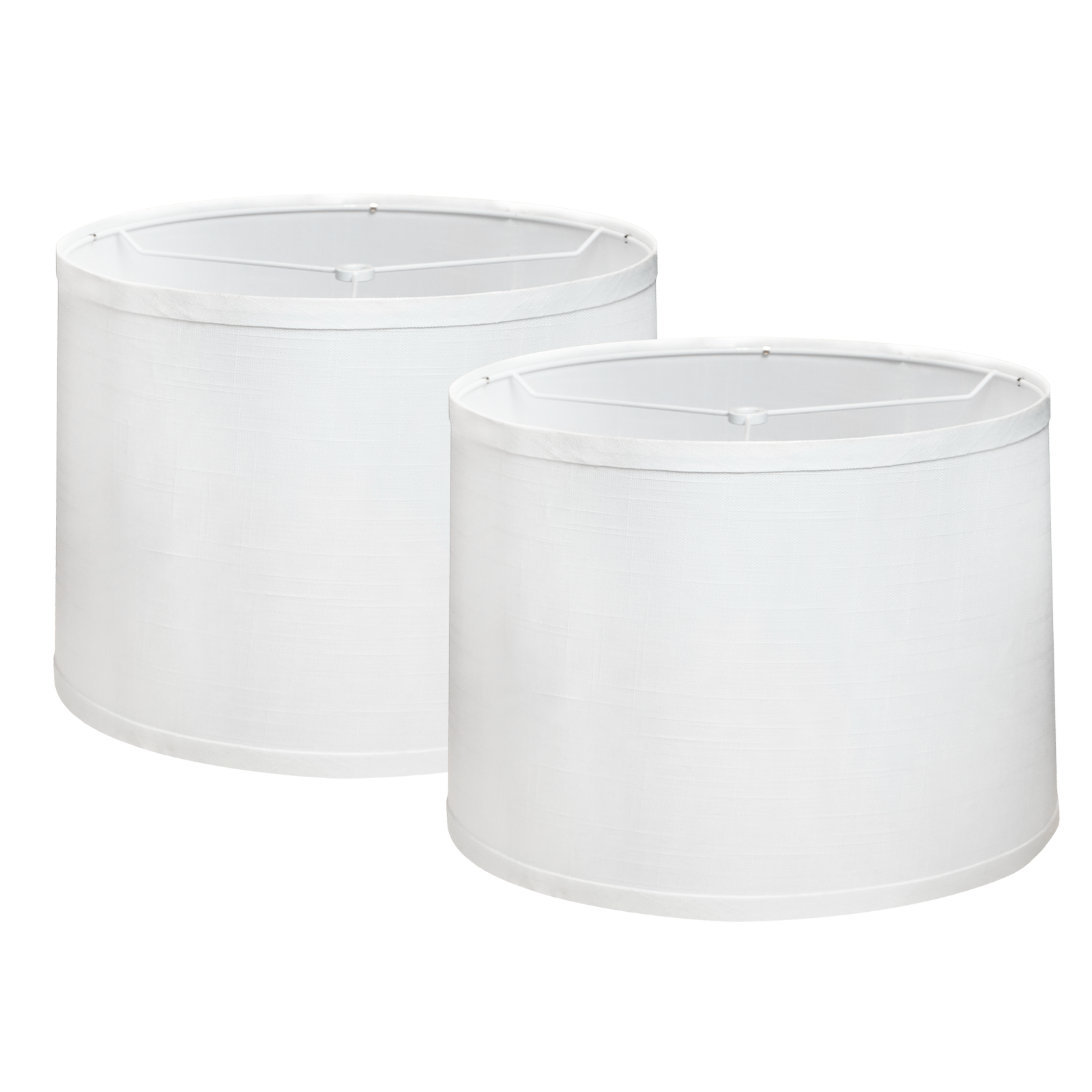 ALUCSET 2 Pack White Linen Drum Lampshade, 13x14x10 Inch Fabric Replacement Cover for Table Floor Pendant Lamp