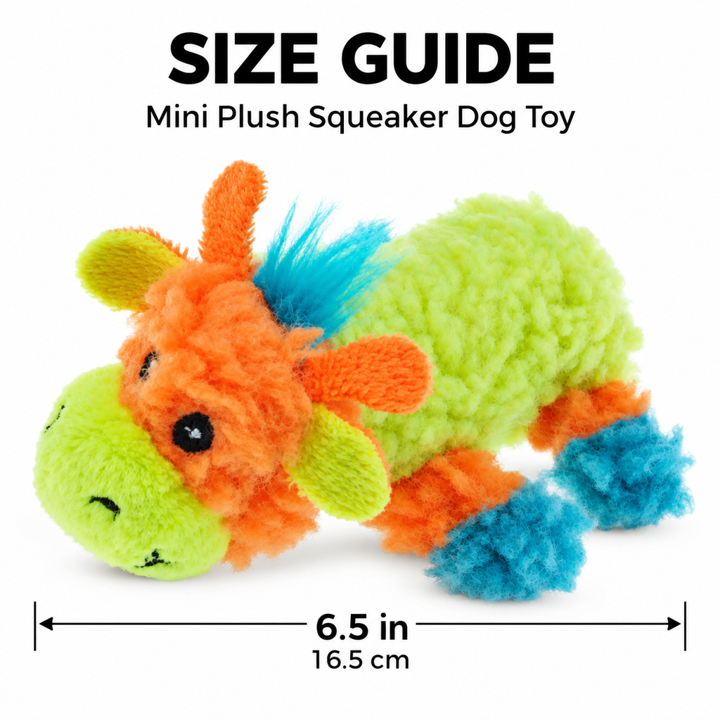 AEELLEEA 6.5" Plush Squeaky Dog Toy, Soft Fleece Animal Toy for Small Dogs, Indoor Toss, Fetch & Cuddle