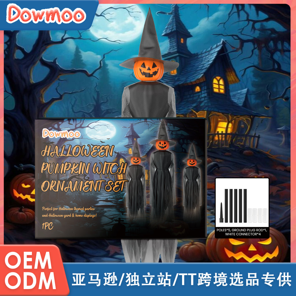 PRODUCT NAME: DOWMOO Halloween Pumpkin Witch Ornament Set