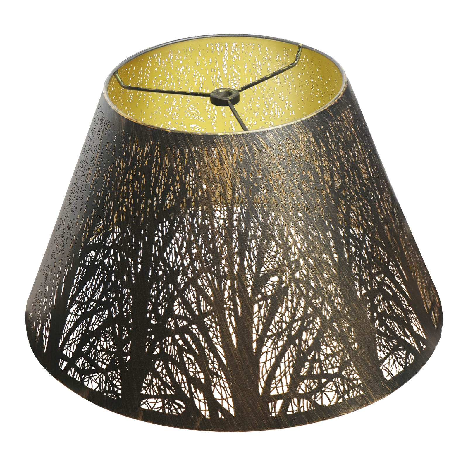 Bronze Gold Tree Pattern Barrel Lampshade – 7×13×7.8 Inch