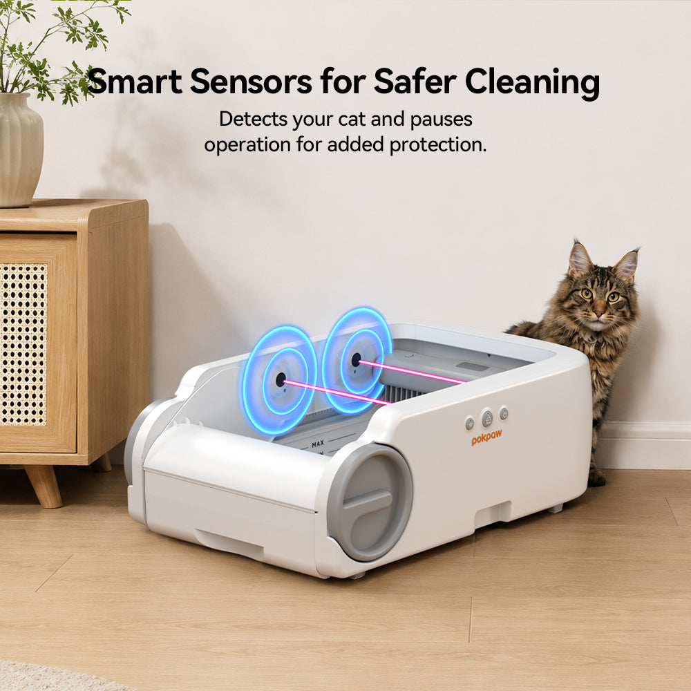 Aeelleea Blue Stainless Steel Version  Smart Self-Cleaning Cat Litter Box App Control Low-Entry Quiet Multi-Cat