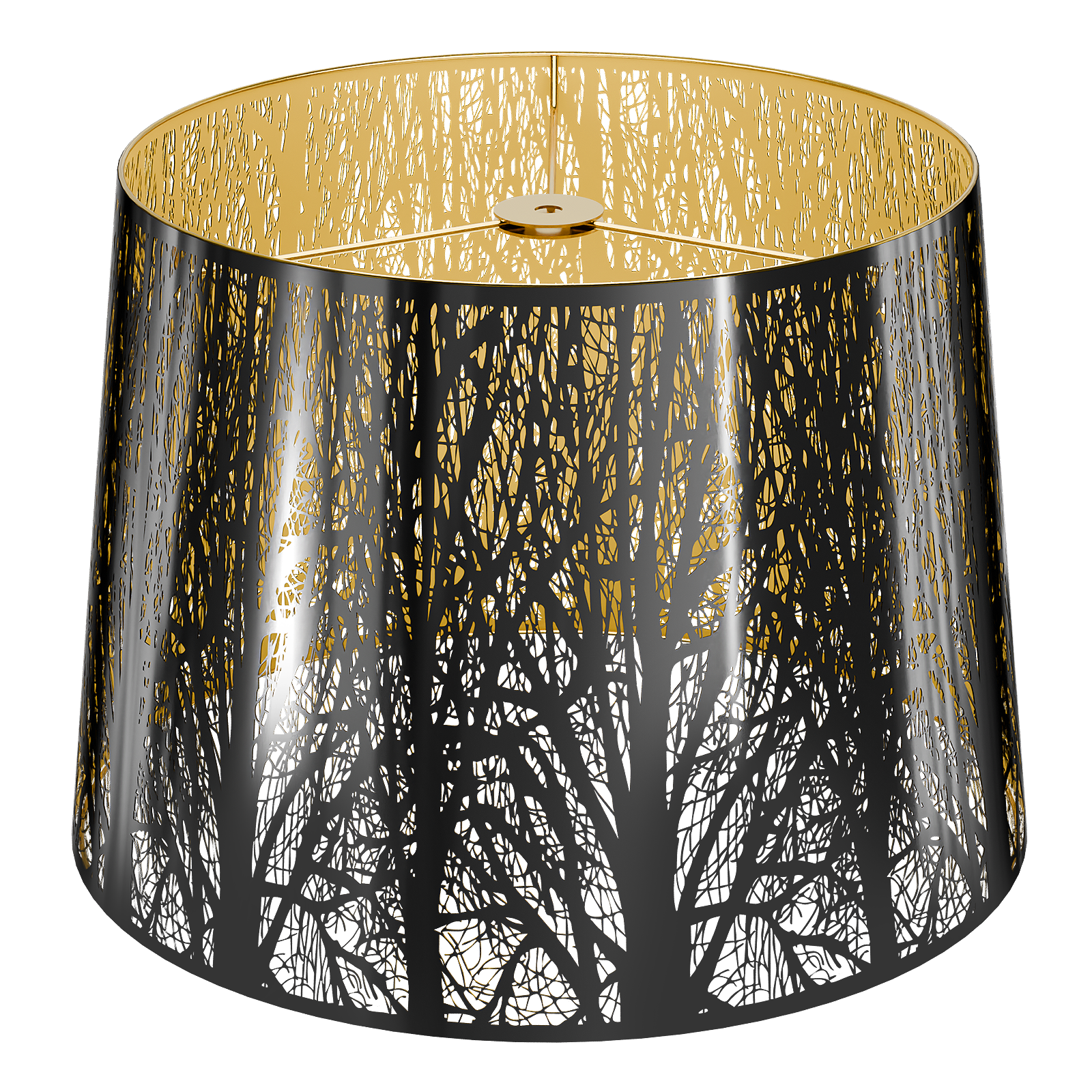 Stainless Steel Drum Lampshade | Etched Forest Design