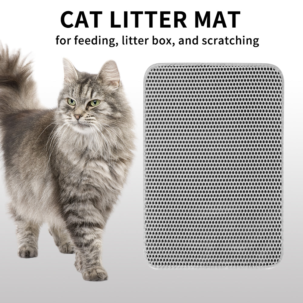 Cat Litter Mat Non Slip Big Pet Litter Box Filter Mat Double Layer Wear Resistant Waterproof Cat Litter Mat Pet Clean Supplies