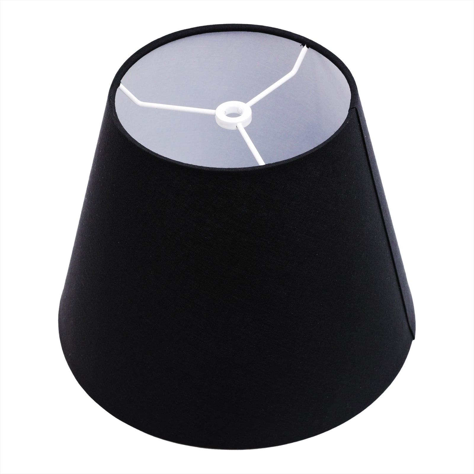 ALUCSET Natural Linen Barrel Black Lamp Shade  6x10x7.5 inch Spider Fitter for Table Lamp Floor Lamp