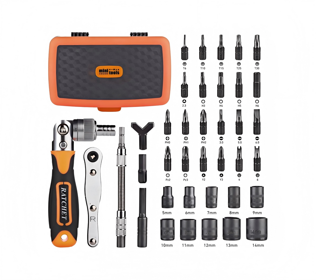 KeenWise 38-in-1 Pink Tool Set Ratcheting Screwdriver Kit, Magnetic Precision Mechanic Tools for DIY Home Repair, Multi-Bit Screwdriver Set (2880B)