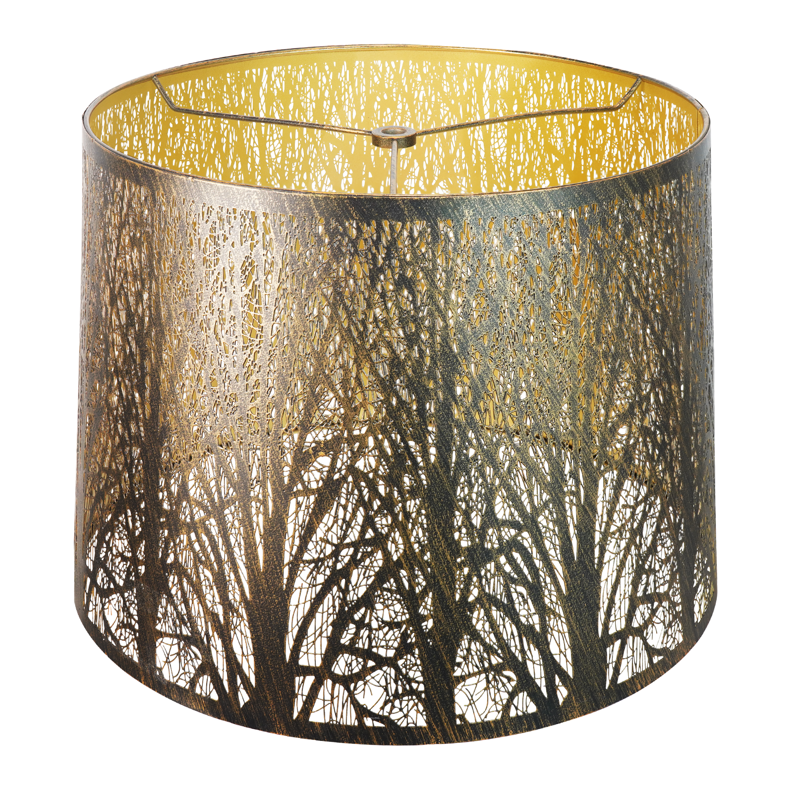 Forest Etched Drum Lampshade – 12×14×10 Inch