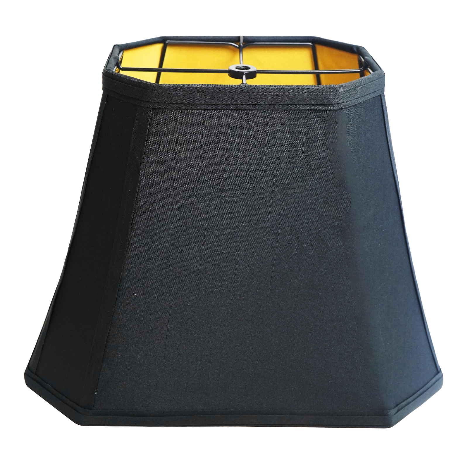 ALUCSET Black Rectangular Fabric Lamp Shade 6" x 8" Top 9" x 14" Bottom 10.5" High