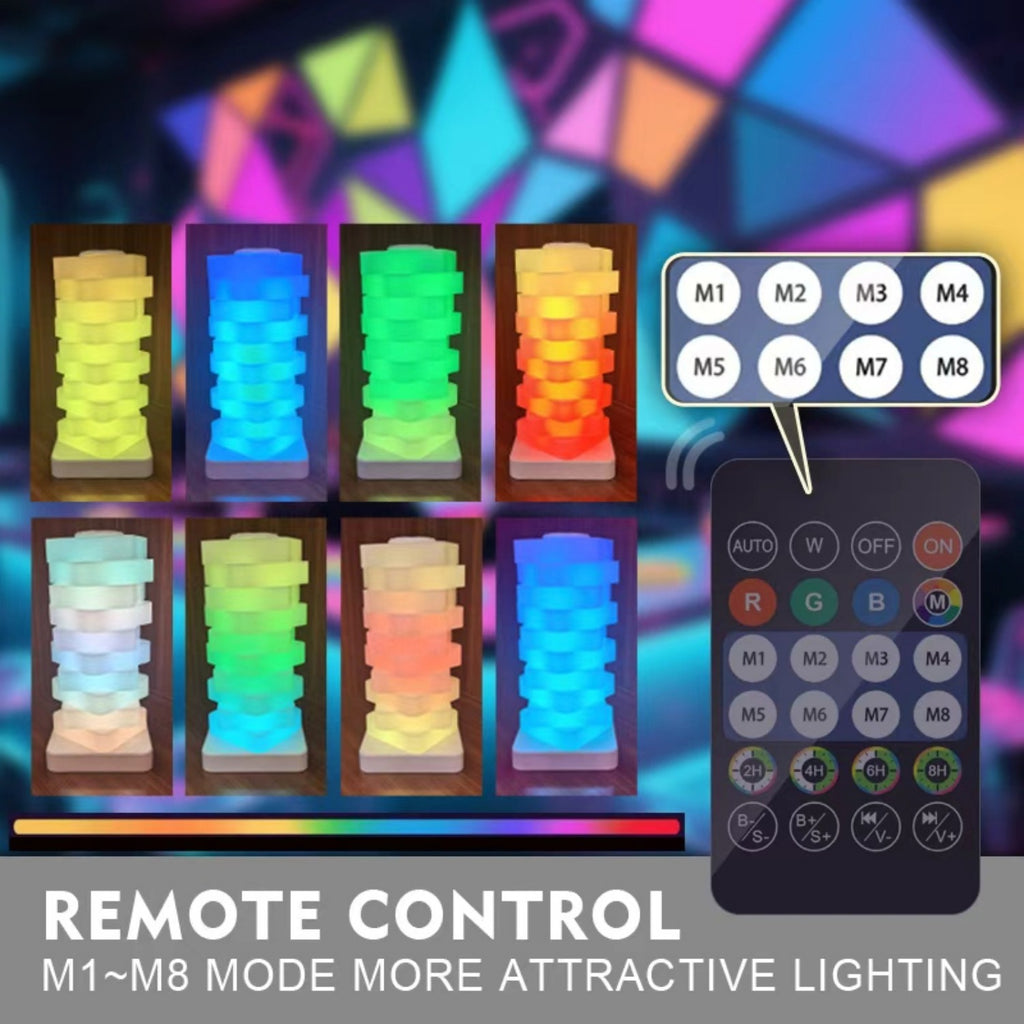 Modular RGB Desk Lamp With Music Speakers, DIY Stackable LED Table Lamp, Ambient Mood Light, Desk Lamp For Gaming & Bedroom, Gift For Kids Adults