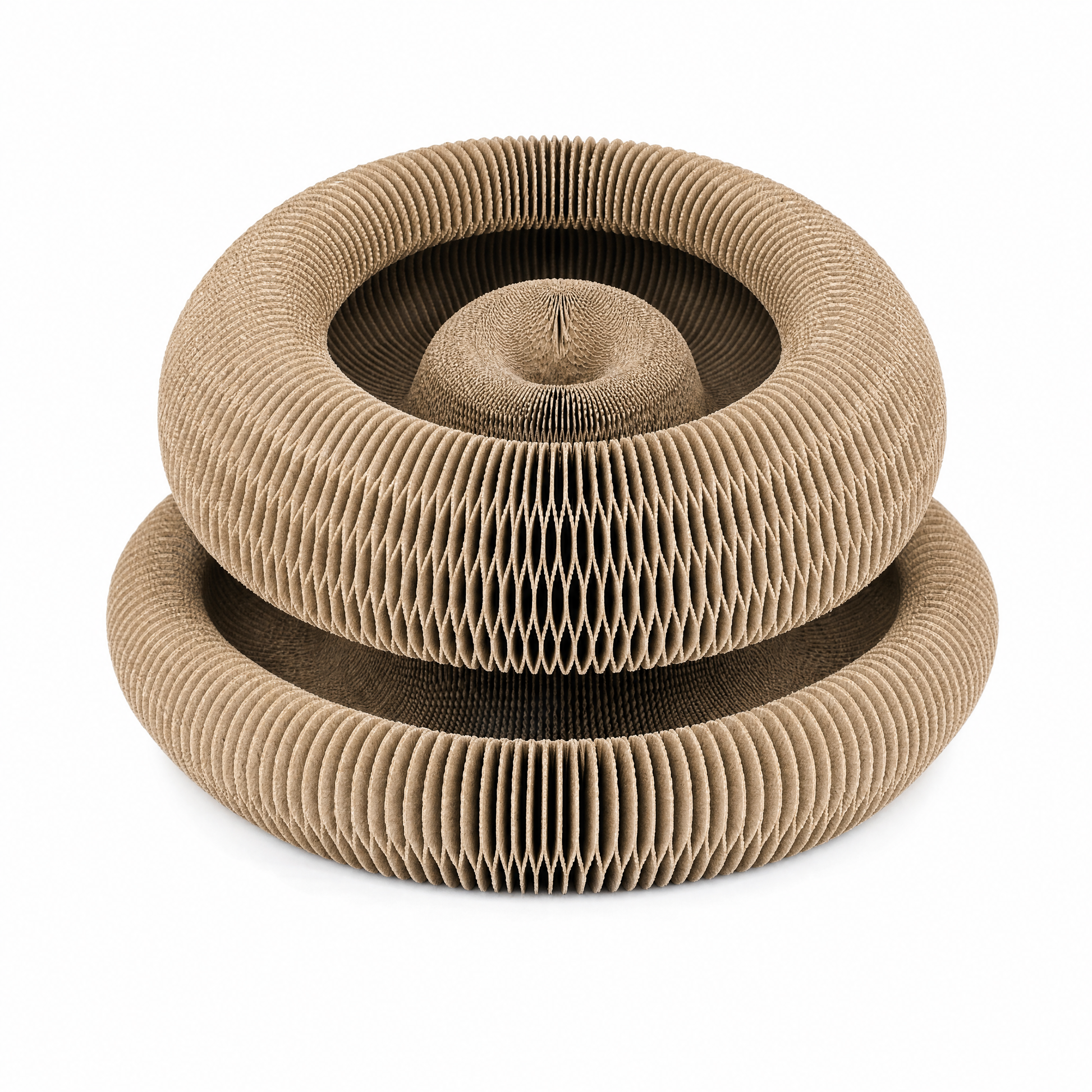 3-in-1 Foldable Magnetic Cat Scratcher Toy, Interactive Cardboard Cat Scratch Pad with Rolling Bell Ball, Expandable Cat Enrichment Toy for Kittens & Adult Cats, Furniture Protector