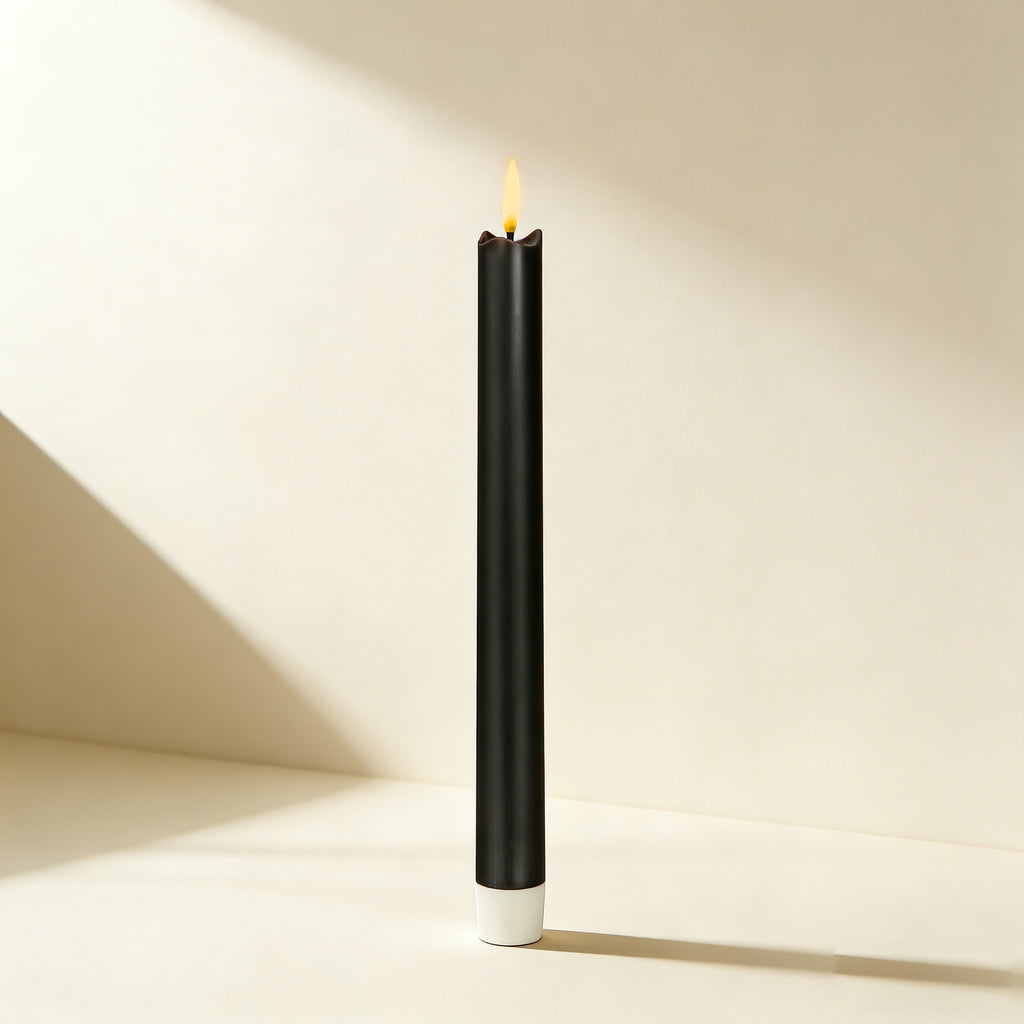 6-Pack Black Flameless Taper Candles with Remote (Batteries Not Included) - Perfect for Home Decor & Holiday Ambiance