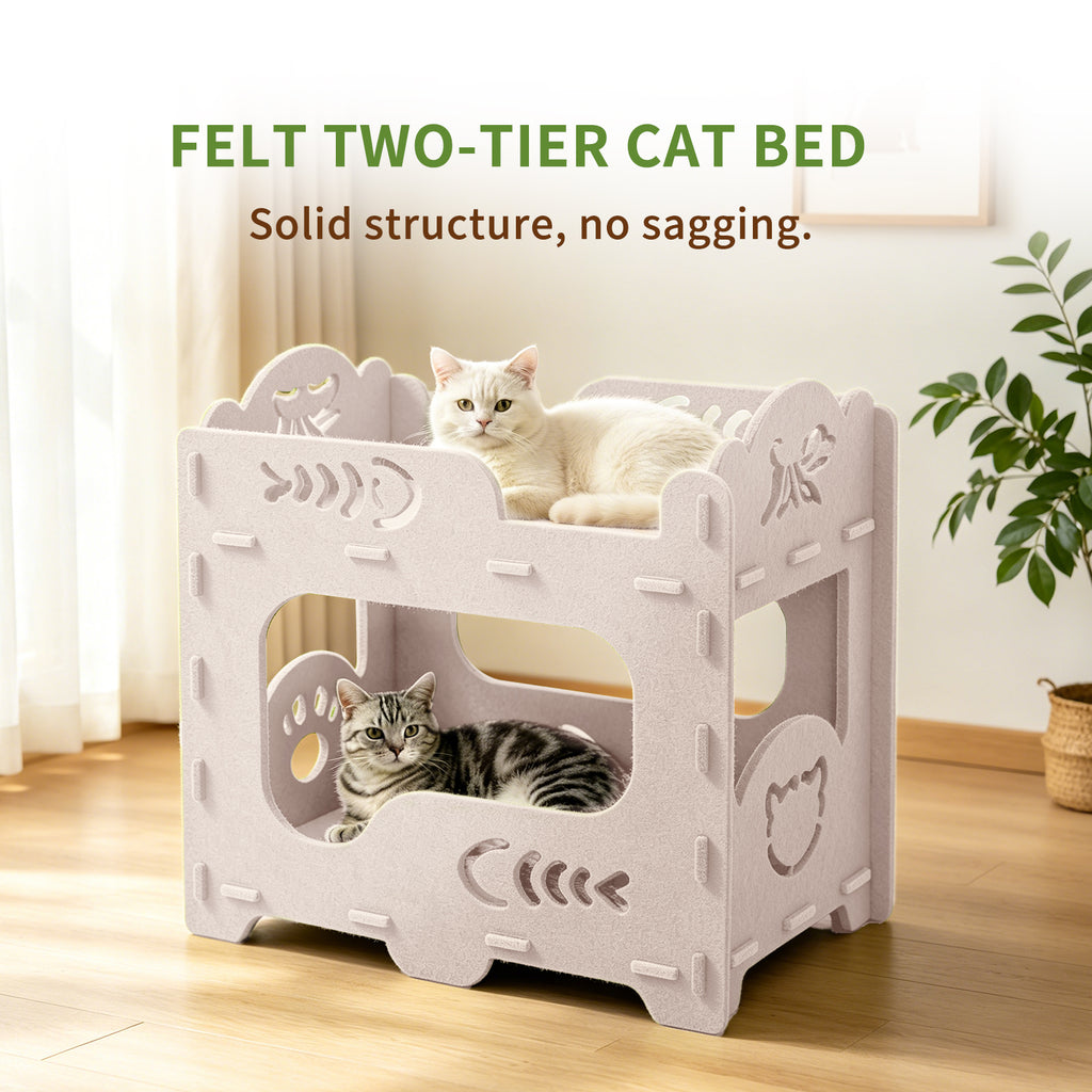 Felt Cat Bed Nest Multifunctional Pet House Lounge for Playing Sleeping Resting Indoor Outdoor Cats