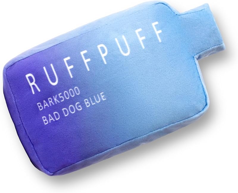 RUFF PUFF Dog Toys - Funny Cute Plush Dog Toys with Squeaker - Parody Dog Toy - Puppy Toys - Dog Birthday - Bark Toys (Red, Blue)