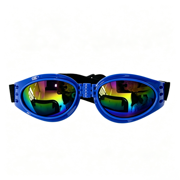 3-Pack Dog Goggles with Colorful Lenses, Adjustable Pet Sunglasses for Small to Medium Dogs, Blue Pink Black