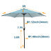 Outdoor Patio Umbrella 6ft, Tilt Adjustable Garden Umbrella with Base, Light Blue Sun Shade for Deck Patio Backyard