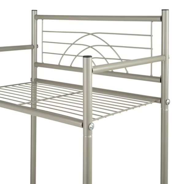 AEELLEEA 17" x 11" x 36" 3-Tier Iron Bathroom Shelf, Freestanding Rust Resistant Storage Rack in Satin Nickel Finish