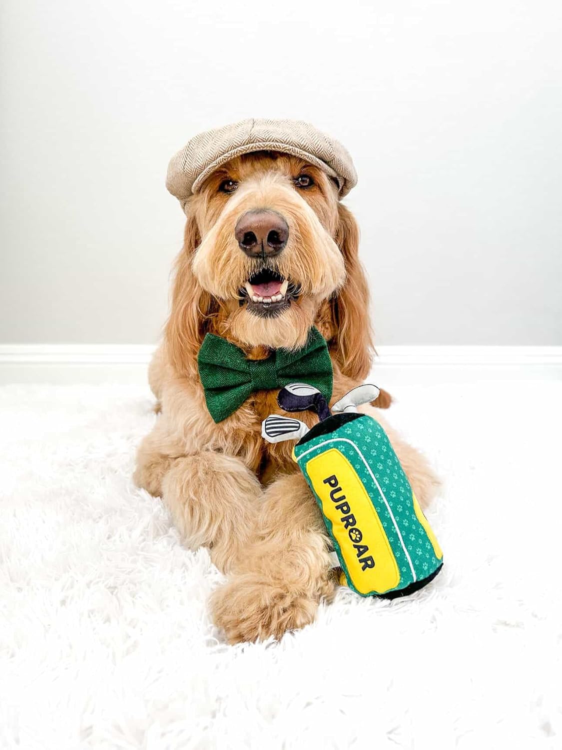 ZippyPaws Dog Toy, Funny Plush Squeaky Puppy Gift with Rope & Crinkle, Golf Bag Gift