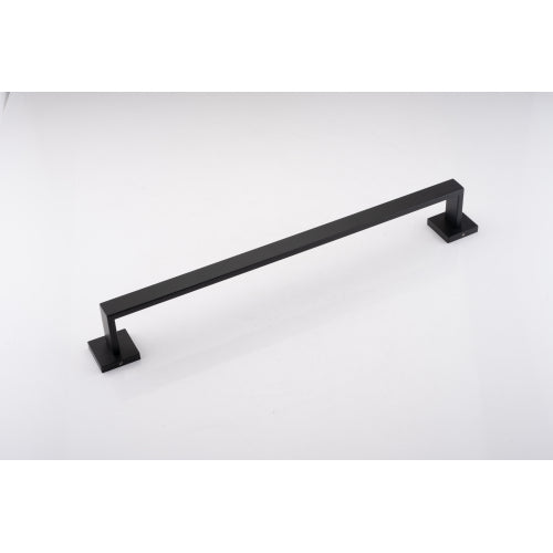 AEELLEEA 5-Piece Matte Black Bathroom Hardware Set, 23.82" Towel Bar Towel Ring Toilet Paper Holder 2 Robe Hooks Wall Mount Kit