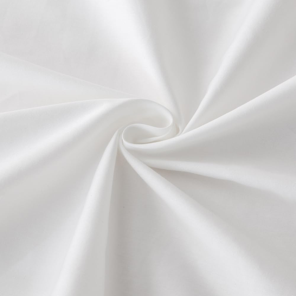 3 Piece White Washed Cotton Duvet Cover Set with Zipper, 100% Premium Cotton Bedding Set Hotel Quality, Soft Breathable Comforter Cover + 2 Pillowcases, Machine Washable