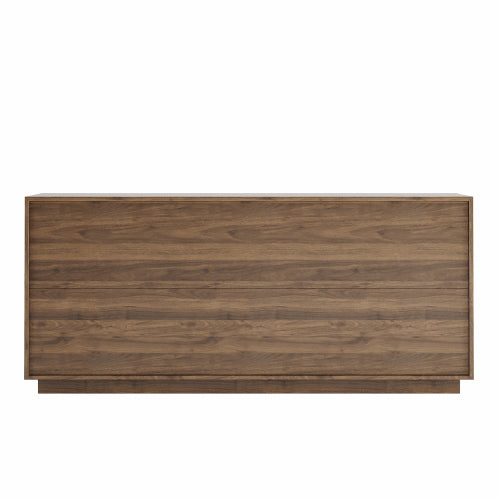 AEELLEEA 59" Modern Walnut Sideboard Buffet Cabinet with 4 Doors, Wave Pattern Storage Cabinet for Dining Room and Living Room
