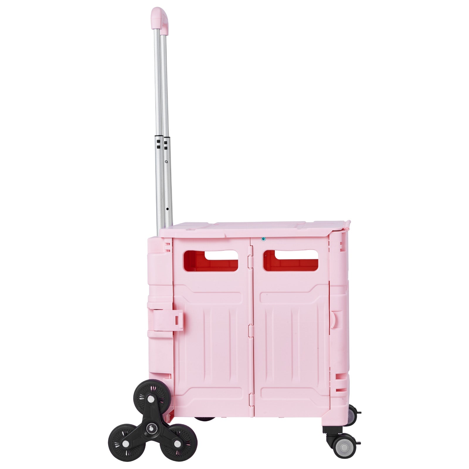 65L Foldable Stair Climbing Shopping Cart, Collapsible Rolling Crate with Wheels, Heavy Duty Grocery Cart for Shopping & Groceries
