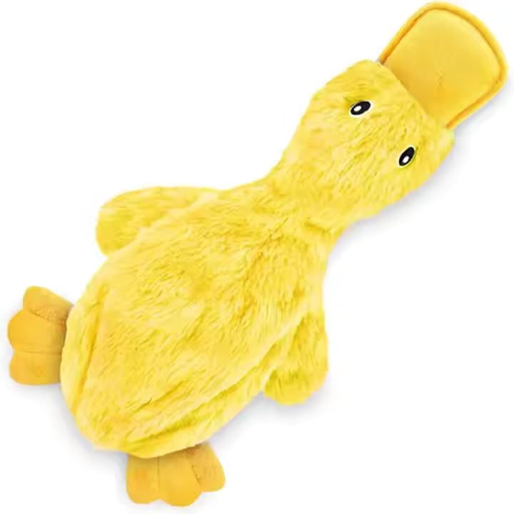 Makang Store, Crinkle Dog Toy for All Breeds Size; Cute No-Stuffing Duck with Soft Squeaker - Perfect for Indoor Puppies and Outdoor Senior Dogs. No-Mess Chew and Play - Yellow.