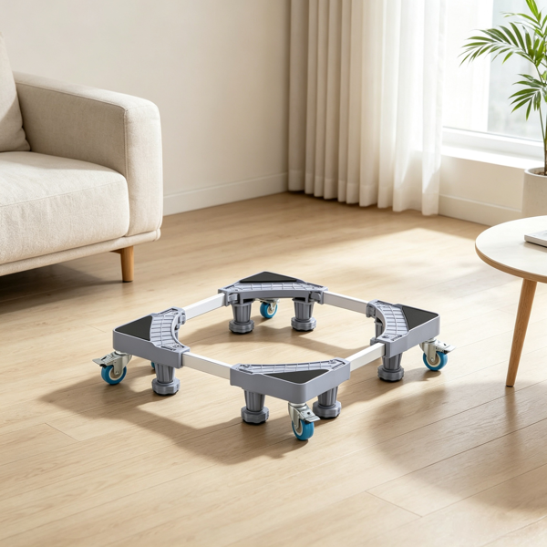 Appliance Dolly Stand with Wheels, Rolling Mini Fridge Table with Adjustable Legs, Heavy-Duty Movable Base for Washer Freezer Air Conditioner