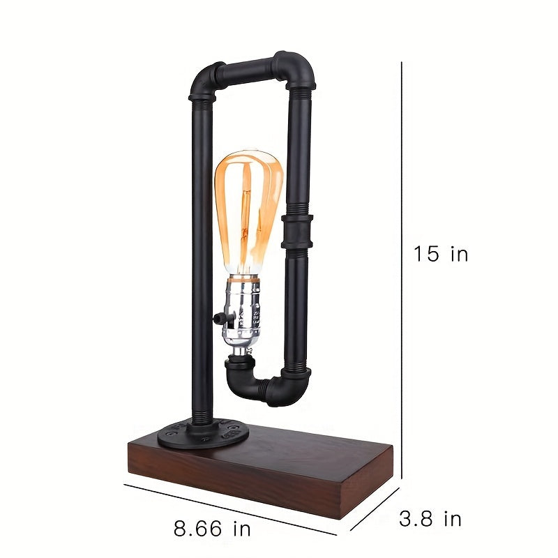 Pipe Cage Vintage Edison Bulb - Ideal for Living Room, Bedroom, Bedside, Nightstand, Home Office & Household