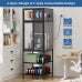 3D Printer Cabinet Workstation, Enclosed Filament Storage Cabinet with Pegboard, Double Tier Spool Rack for Studio Office