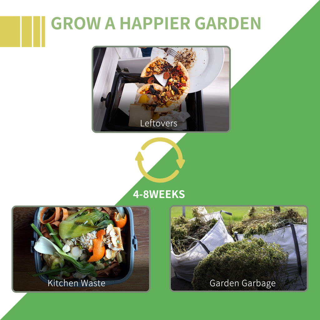 80 Gallon Outdoor Compost Bin, Outdoor Trash Can with Lid, Large Garden Garbage Can, Aerating Composter for Backyard Waste, Easy Assembly, Yellow ✅ 必含全部指定关键词：