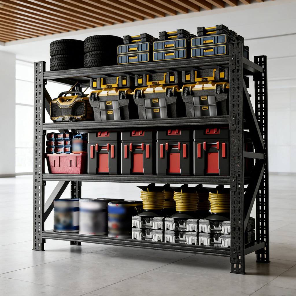 AEELLEEA 5000 LBS Heavy Duty Garage Shelving, 4-Tier Adjustable Metal Storage Rack, Industrial Steel Shelf for Basement Warehouse