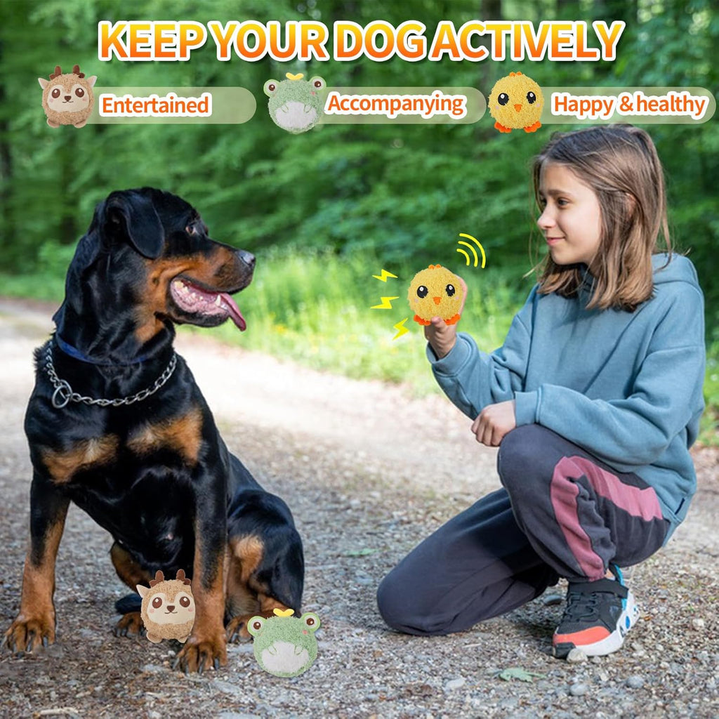 ZippyPaws3Pack Squeaky Dog Balls,2 in1 Funny Puppy Ball Toys,Birthday Dog Toy for Small Medium Dogs (Farm Ball)