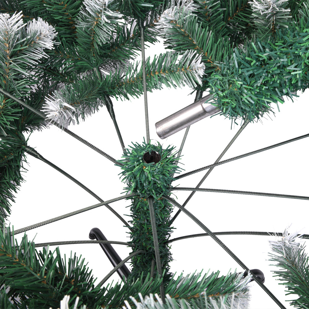 AEELLEEA- 7FT Unlit Full Artificial Christmas Pine Tree, PVC Holiday Xmas Tree with Metal Stand, Realistic Branches