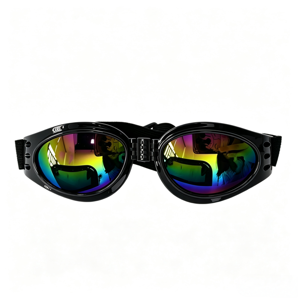 3-Pack Dog Goggles with Colorful Lenses, Adjustable Pet Sunglasses for Small to Medium Dogs, Blue Pink Black