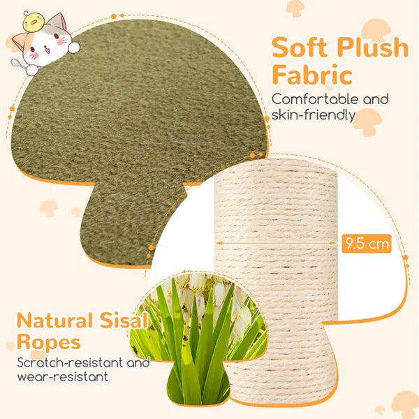 Aeelleea 35 Inch Mushroom Cat Tree, Multi-Level Cat Tower with Sisal Scratching Posts, Cat Condo and Soft Plush Perches for Indoor Cats