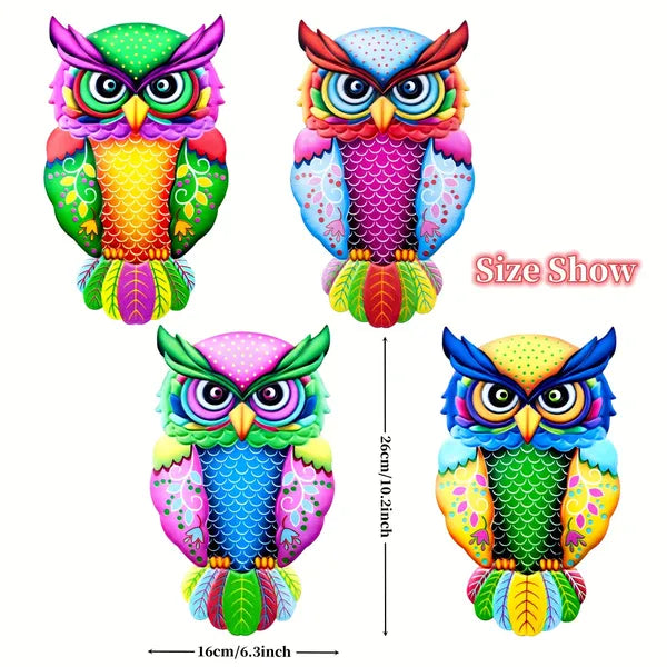 1Pc Metal Owl Wall Decor, Outdoor Yard Art Ornament for Garden Patio Fence Lawn, Home Room Decor, Perfect Birthday & Holiday Gift