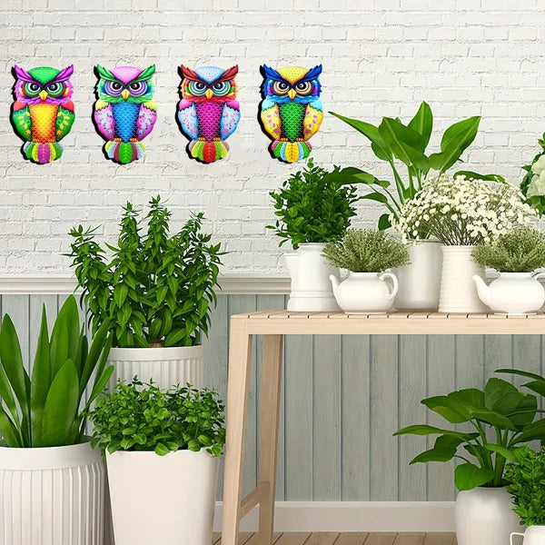 1Pc Metal Owl Wall Decor, Outdoor Yard Art Ornament for Garden Patio Fence Lawn, Home Room Decor, Perfect Birthday & Holiday Gift