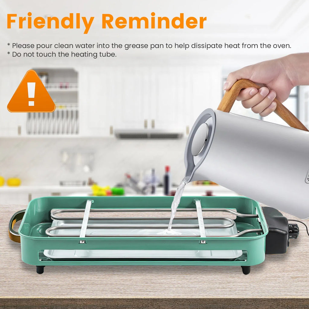 2-in-1 Electric Grill & Crepe Maker, 2000W Fast Heat, 5 Temperature Settings, 3 Raclette Trays, Dishwasher Safe, Indoor & Outdoor