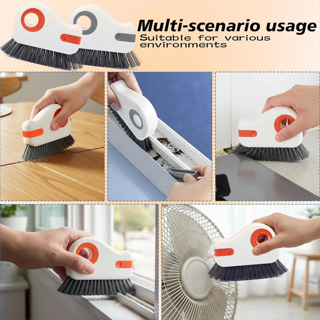2‑in‑1 Groove Cleaning Brush, Multifunctional Hand‑Held Window Track Cleaner, Easy‑to‑Store Crevice Tool for Sliding Door & Shutter Window Tracks