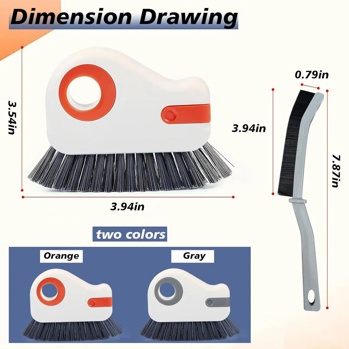 2‑in‑1 Groove Cleaning Brush, Multifunctional Hand‑Held Window Track Cleaner, Easy‑to‑Store Crevice Tool for Sliding Door & Shutter Window Tracks