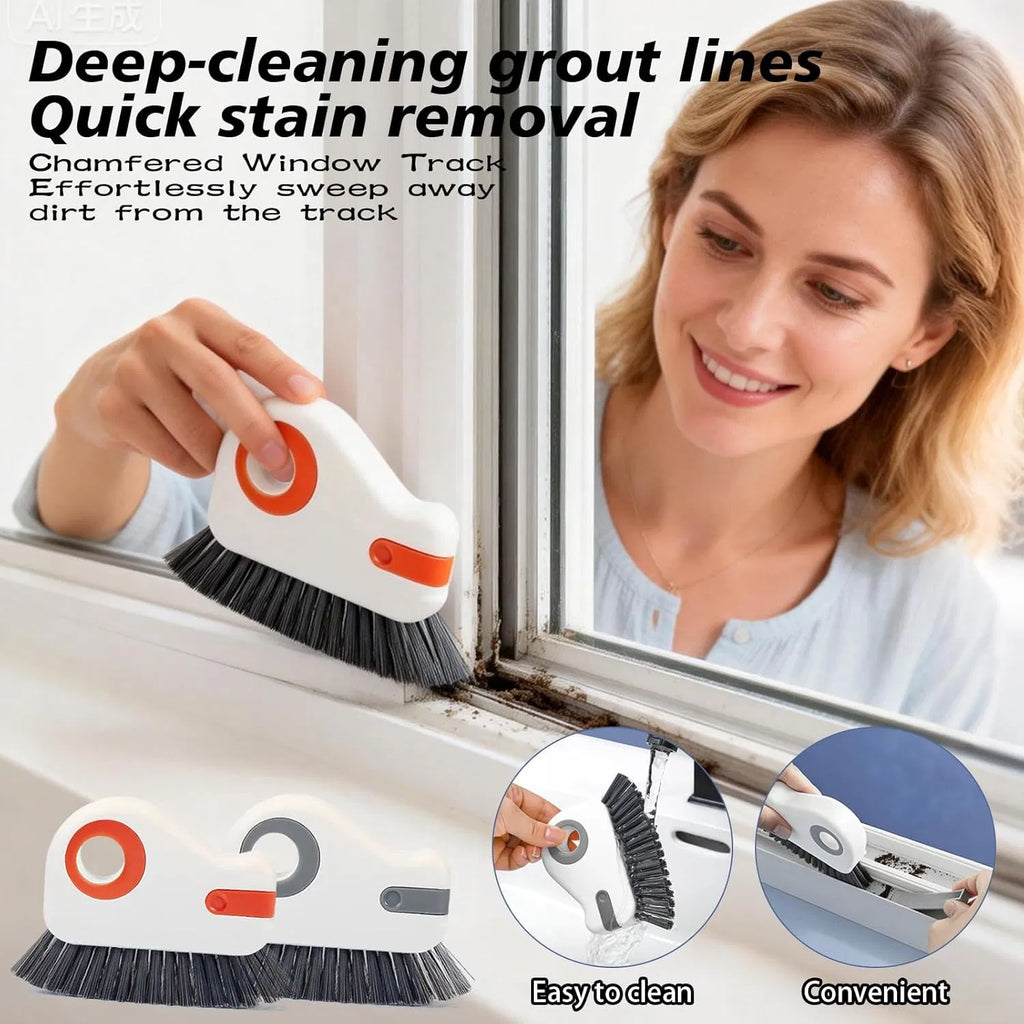 2‑in‑1 Groove Cleaning Brush, Multifunctional Hand‑Held Window Track Cleaner, Easy‑to‑Store Crevice Tool for Sliding Door & Shutter Window Tracks