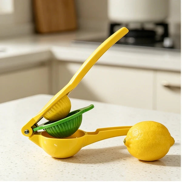 AEELLEEA 2-in-1 Aluminum Manual Citrus Squeezer, Dual Bowl Hand Press Juicer for Lemon Lime Orange