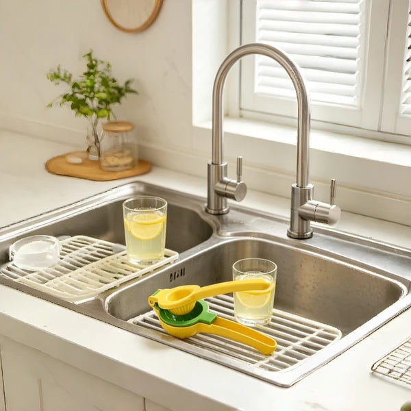 AEELLEEA 2-in-1 Aluminum Manual Citrus Squeezer, Dual Bowl Hand Press Juicer for Lemon Lime Orange