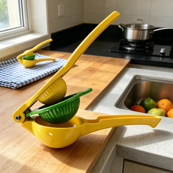 AEELLEEA 2-in-1 Aluminum Manual Citrus Squeezer, Dual Bowl Hand Press Juicer for Lemon Lime Orange