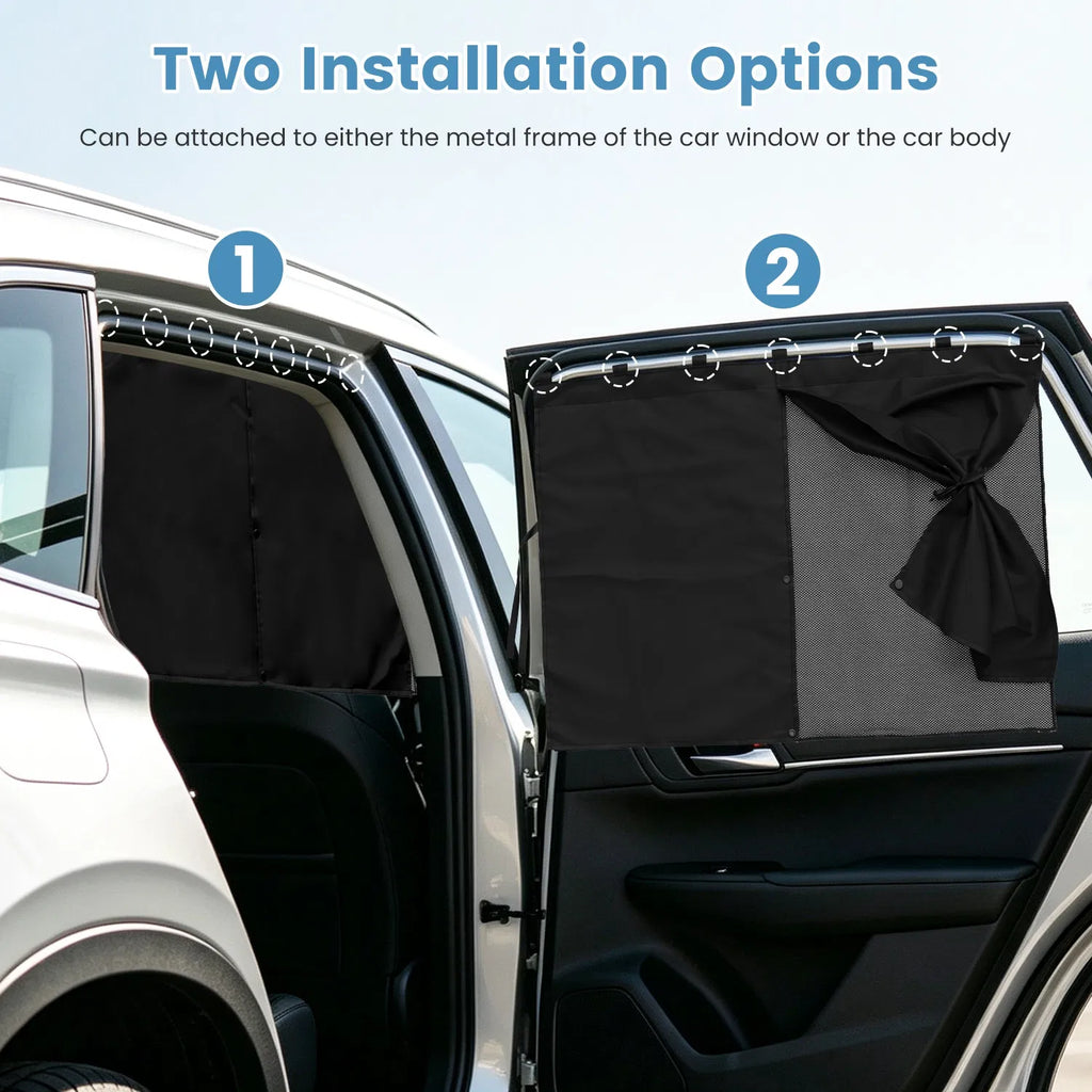 Magnetic Car Window Shades 2 Pack, 3-Mode Privacy Sun Shade for Side Windows, Universal Fit Cars SUVs & Trucks, Black