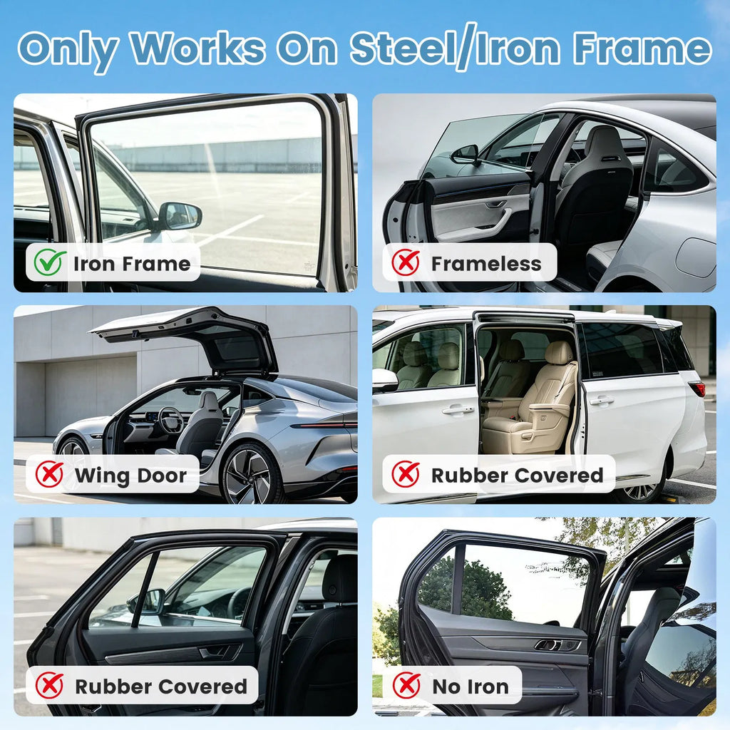 Magnetic Car Window Shades 2 Pack, 3-Mode Privacy Sun Shade for Side Windows, Universal Fit Cars SUVs & Trucks, Black