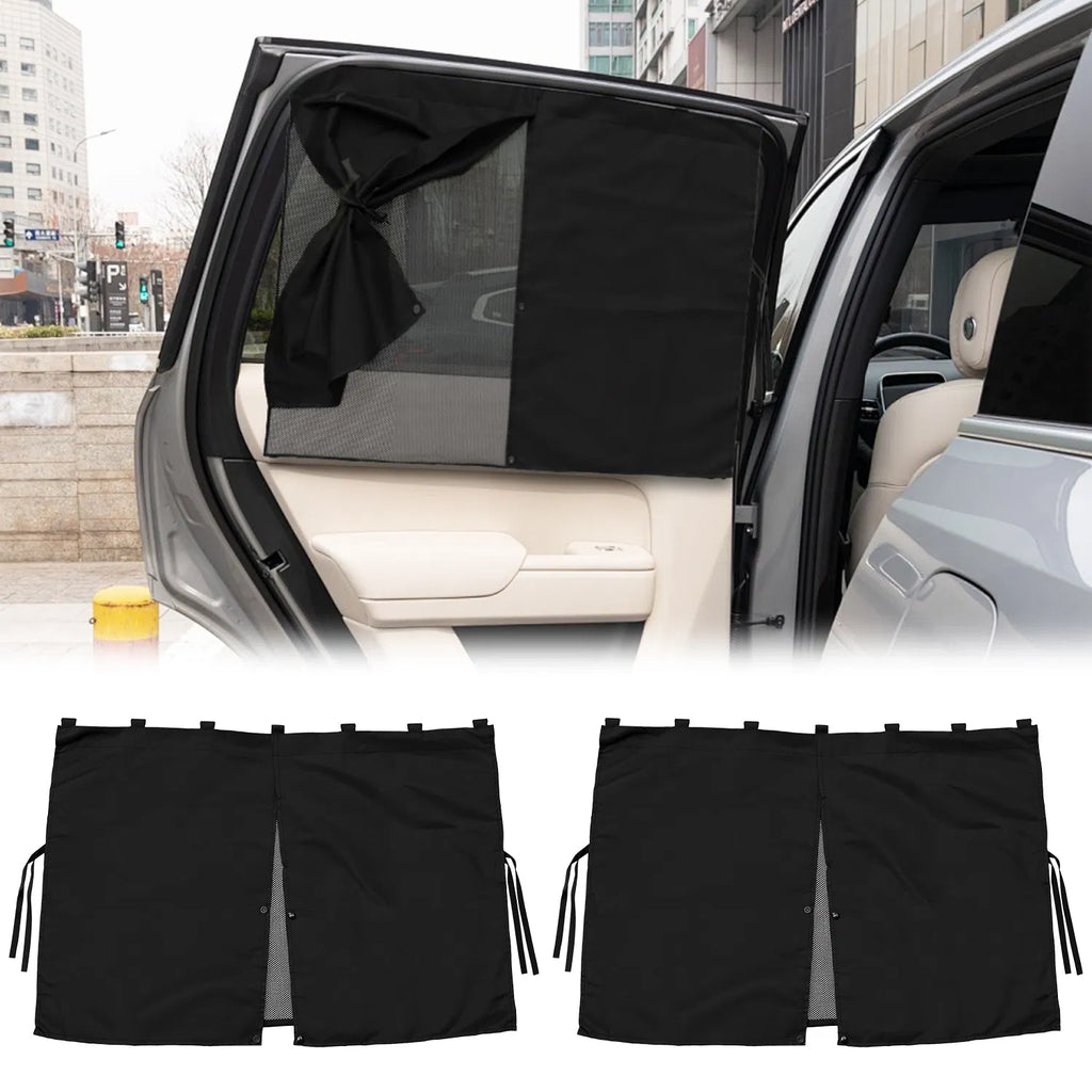 Magnetic Car Window Shades 2 Pack, 3-Mode Privacy Sun Shade for Side Windows, Universal Fit Cars SUVs & Trucks, Black