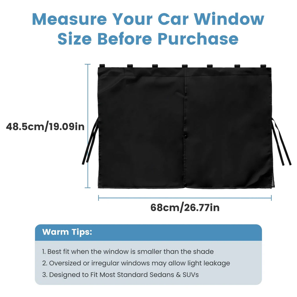 Magnetic Car Window Shades 2 Pack, 3-Mode Privacy Sun Shade for Side Windows, Universal Fit Cars SUVs & Trucks, Black