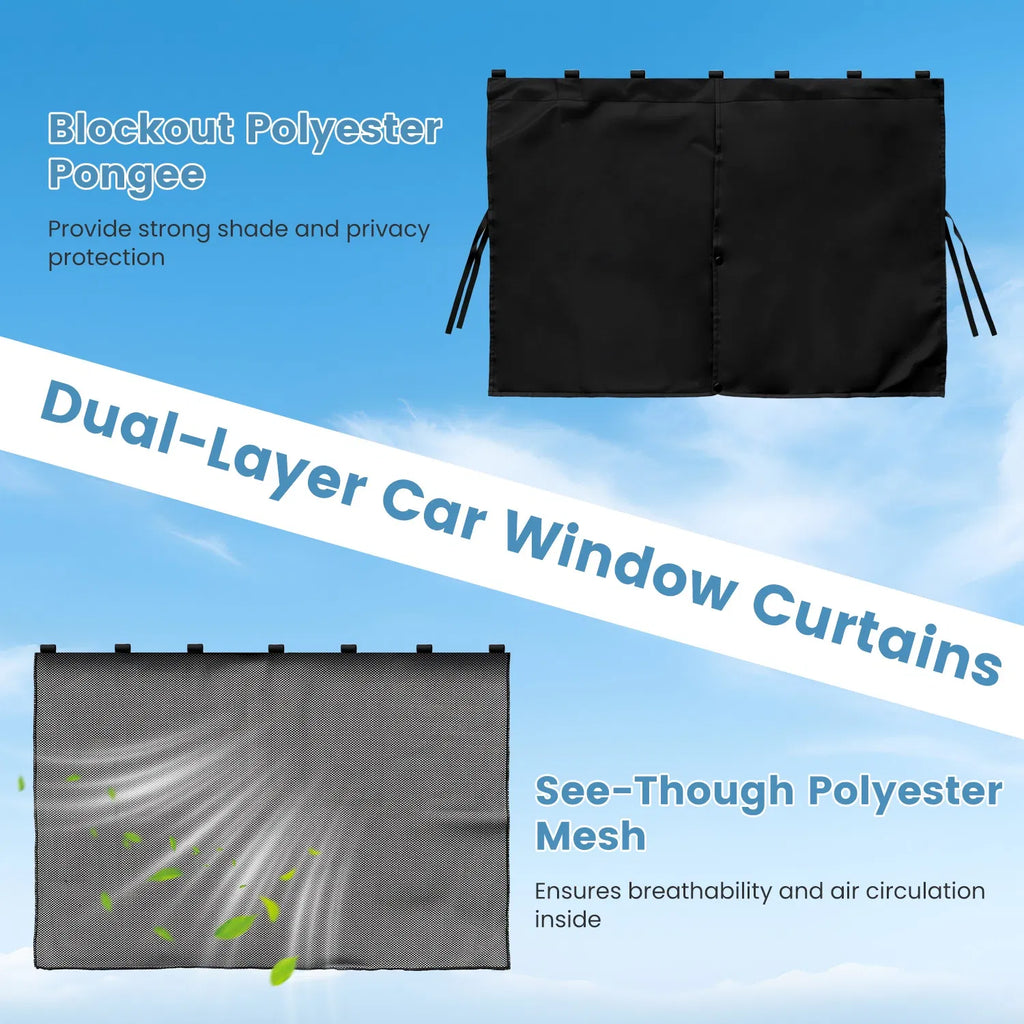 Magnetic Car Window Shades 2 Pack, 3-Mode Privacy Sun Shade for Side Windows, Universal Fit Cars SUVs & Trucks, Black