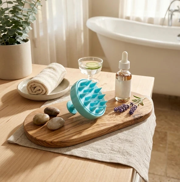 Silicone Scalp Massager Shampoo Brush with Soft Bristles for Hair Washing & Scalp Cleaning