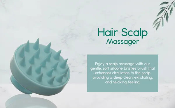 Silicone Scalp Massager Shampoo Brush with Soft Bristles for Hair Washing & Scalp Cleaning